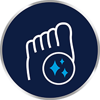 Zorg ervoor dat je voeten schoon en droog zijn