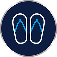 Ga nooit op blote voeten in gemeenschappelijke douches en kleedkamers