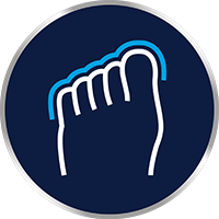 Verdeel de oplossing tussen, onder en op alle tenen